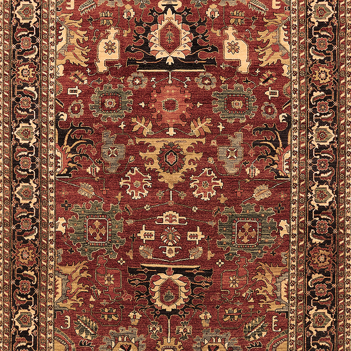 Machine Washable Oriental Brown Industrial Rug, wshurb2288brn
