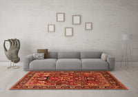 Machine Washable Oriental Orange Industrial Rug, wshurb2288org