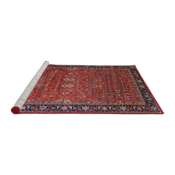Sideview of Machine Washable Industrial Modern Dark Almond Brown Rug, wshurb2289
