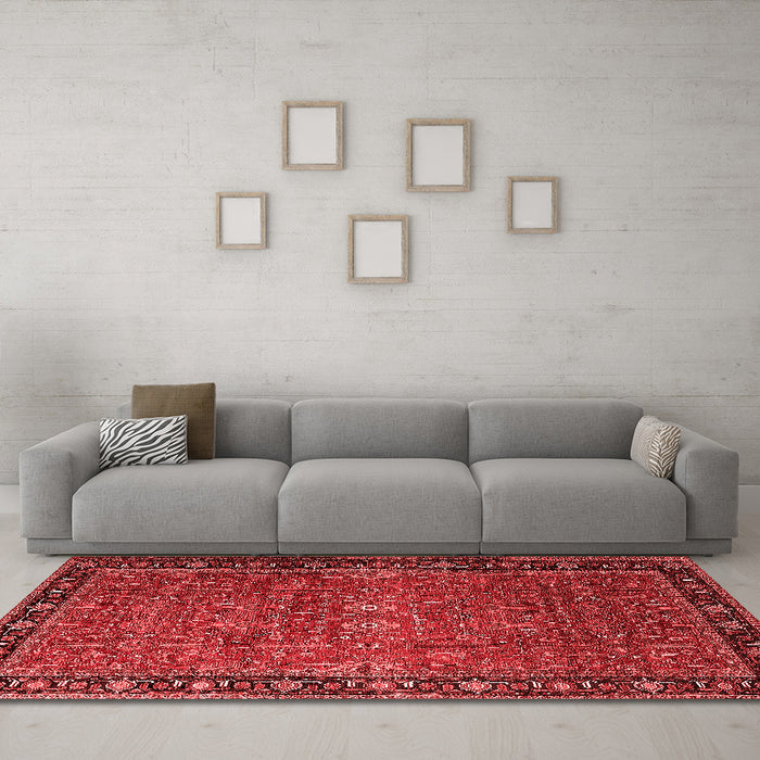 Industrial Red Washable Rugs