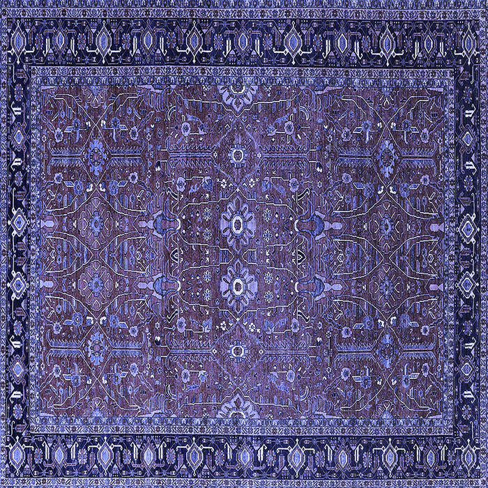 Square Oriental Blue Industrial Rug, urb2289blu