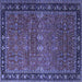 Square Oriental Blue Industrial Rug, urb2289blu