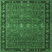 Square Oriental Emerald Green Industrial Rug, urb2289emgrn