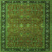 Square Oriental Green Industrial Rug, urb2289grn