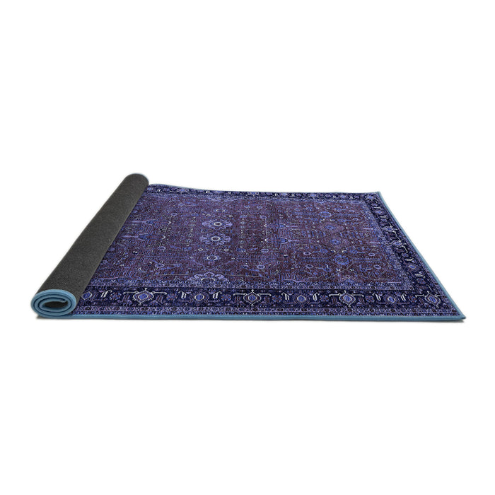 Sideview of Oriental Blue Industrial Rug, urb2289blu
