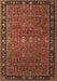 Machine Washable Oriental Brown Industrial Rug, wshurb2289brn