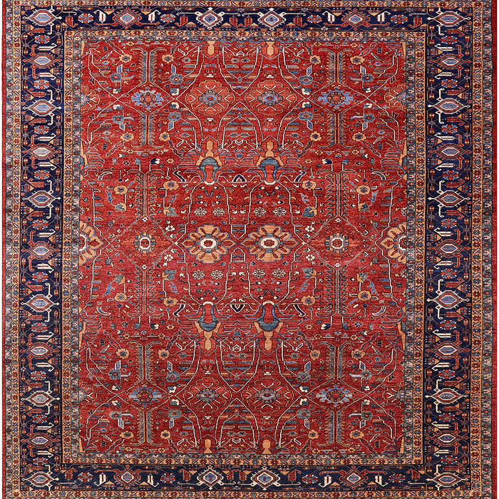 Square Machine Washable Industrial Modern Dark Almond Brown Rug, wshurb2289