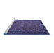 Sideview of Machine Washable Oriental Blue Industrial Rug, wshurb2289blu