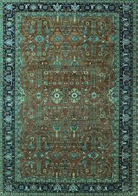 Oriental Turquoise Industrial Rug, urb2289turq