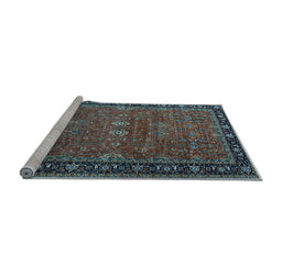 Sideview of Machine Washable Oriental Light Blue Industrial Rug, wshurb2289lblu