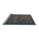 Sideview of Machine Washable Oriental Light Blue Industrial Rug, wshurb2289lblu