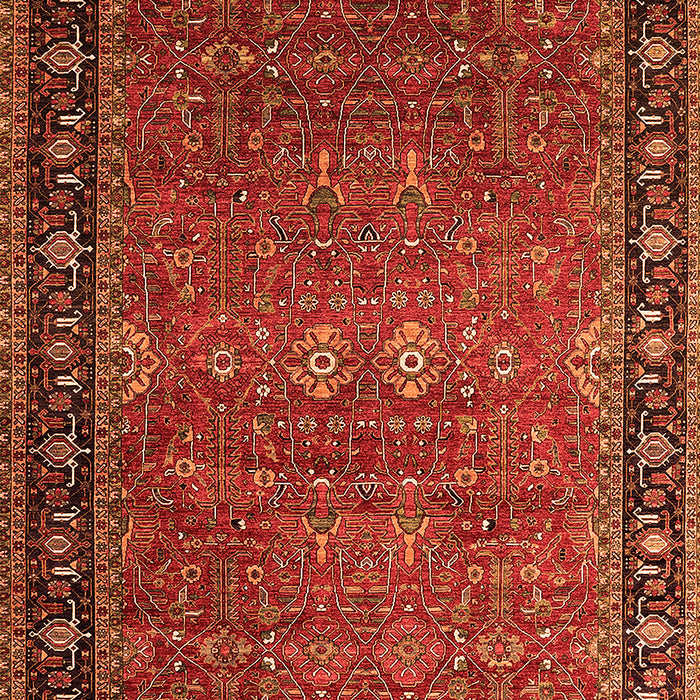 Machine Washable Oriental Orange Industrial Area Rugs, wshurb2289org