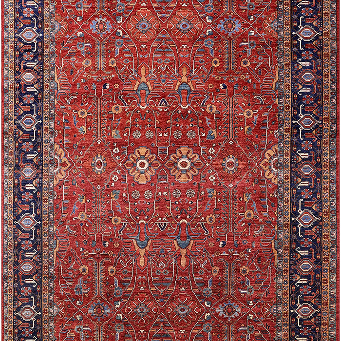 Mid-Century Modern Dark Almond Brown Oriental Rug, urb2289