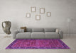 Machine Washable Oriental Purple Industrial Area Rugs in a Living Room, wshurb2289pur