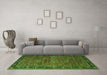 Machine Washable Oriental Green Industrial Area Rugs in a Living Room,, wshurb2289grn