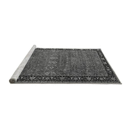 Sideview of Machine Washable Oriental Gray Industrial Rug, wshurb2289gry