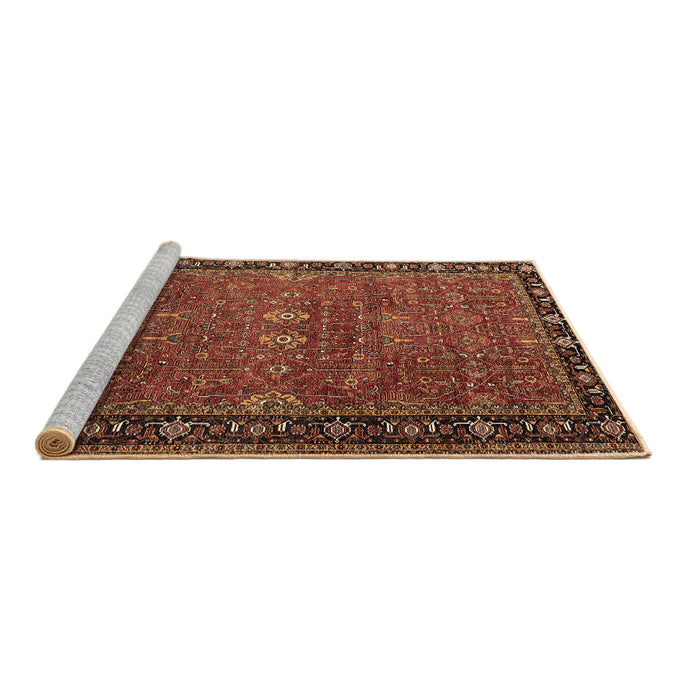 Sideview of Machine Washable Oriental Brown Industrial Rug, wshurb2289brn