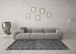 Machine Washable Oriental Gray Industrial Rug in a Living Room,, wshurb2289gry