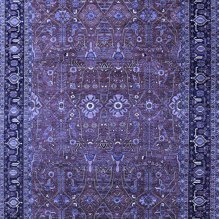 Machine Washable Oriental Blue Industrial Rug, wshurb2289blu