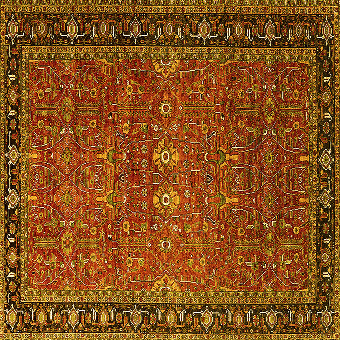 Square Oriental Yellow Industrial Rug, urb2289yw