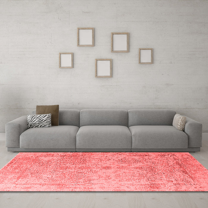 Industrial Red Washable Rugs