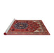 Sideview of Machine Washable Industrial Modern Light Copper Gold Rug, wshurb2290