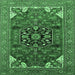 Square Machine Washable Persian Emerald Green Traditional Area Rugs, wshurb2290emgrn