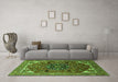 Machine Washable Persian Green Traditional Area Rugs in a Living Room,, wshurb2290grn