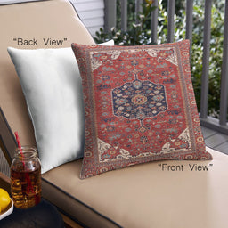 Front View of Mid-Century Modern Urban Square Light Copper Gold Throw Pillow, 18 inch by 18 inch, pwurb2290