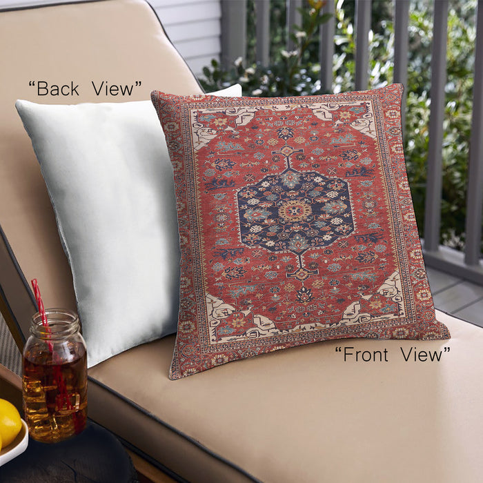 Front View of Mid-Century Modern Urban Square Light Copper Gold Throw Pillow, 18 inch by 18 inch, pwurb2290