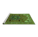 Sideview of Machine Washable Persian Green Traditional Area Rugs, wshurb2290grn