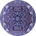 Round Persian Blue Traditional Rug, urb2290blu