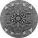 Round Persian Gray Traditional Rug, urb2290gry