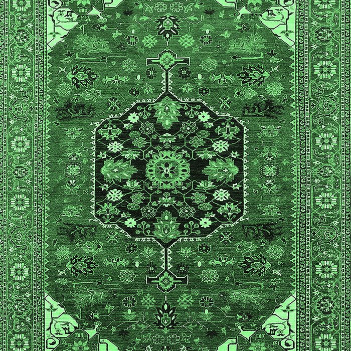 Machine Washable Persian Emerald Green Traditional Area Rugs, wshurb2290emgrn