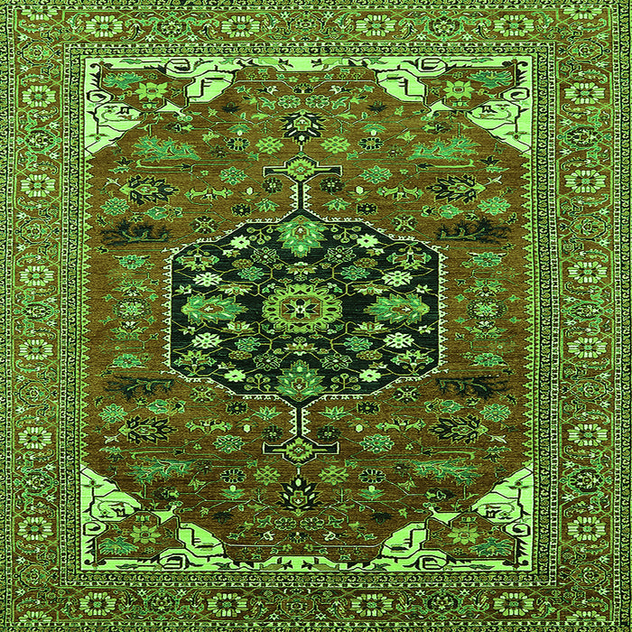 Square Machine Washable Persian Green Traditional Area Rugs, wshurb2290grn