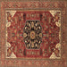 Square Machine Washable Persian Brown Traditional Rug, wshurb2290brn