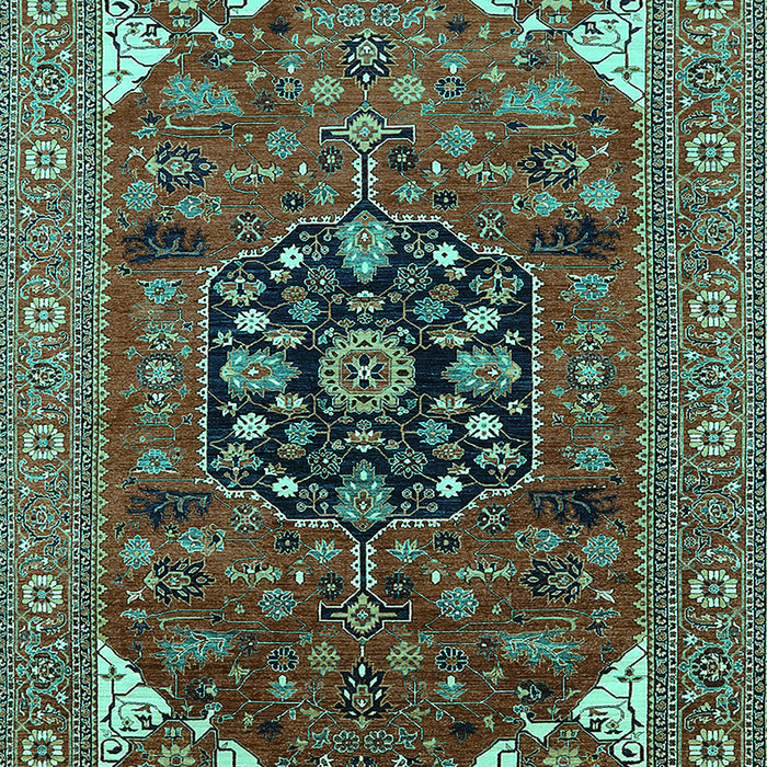 Machine Washable Persian Turquoise Traditional Area Rugs, wshurb2290turq
