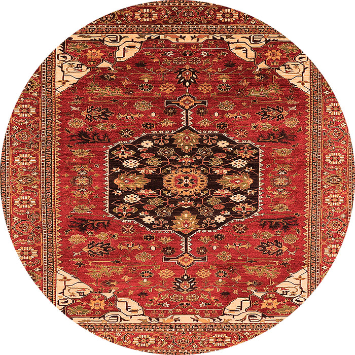 Round Persian Orange Traditional Rug, urb2290org