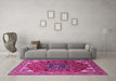 Machine Washable Persian Pink Traditional Rug in a Living Room, wshurb2290pnk