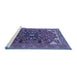 Sideview of Machine Washable Persian Blue Traditional Rug, wshurb2290blu