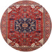 Round Mid-Century Modern Light Copper Gold Persian Rug, urb2290