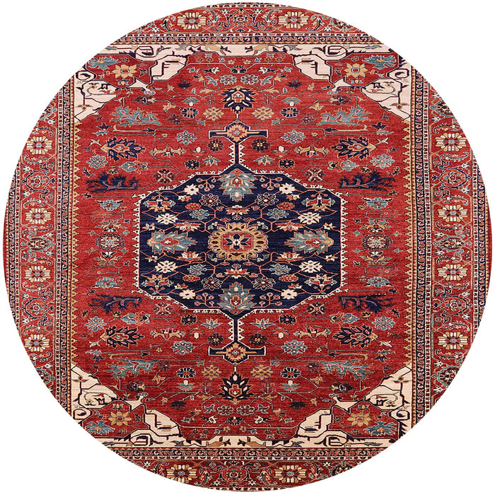 Round Machine Washable Industrial Modern Light Copper Gold Rug, wshurb2290