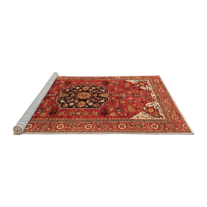 Sideview of Machine Washable Persian Orange Traditional Area Rugs, wshurb2290org