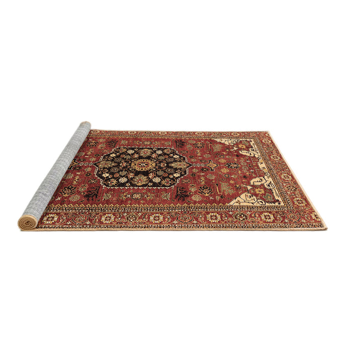 Sideview of Machine Washable Persian Brown Traditional Rug, wshurb2290brn