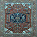 Square Machine Washable Persian Light Blue Traditional Rug, wshurb2290lblu