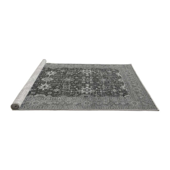 Sideview of Machine Washable Oriental Gray Traditional Rug, wshurb2291gry