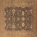 Square Oriental Brown Traditional Rug, urb2291brn