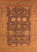 Machine Washable Oriental Orange Traditional Area Rugs, wshurb2291org