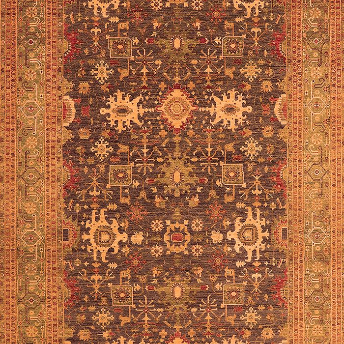 Machine Washable Oriental Orange Traditional Area Rugs, wshurb2291org