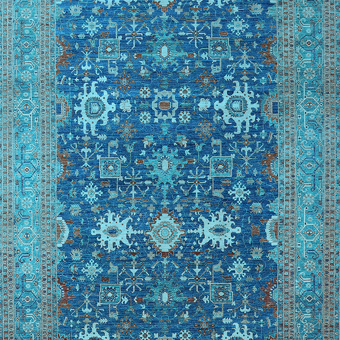 Machine Washable Oriental Light Blue Traditional Rug, wshurb2291lblu